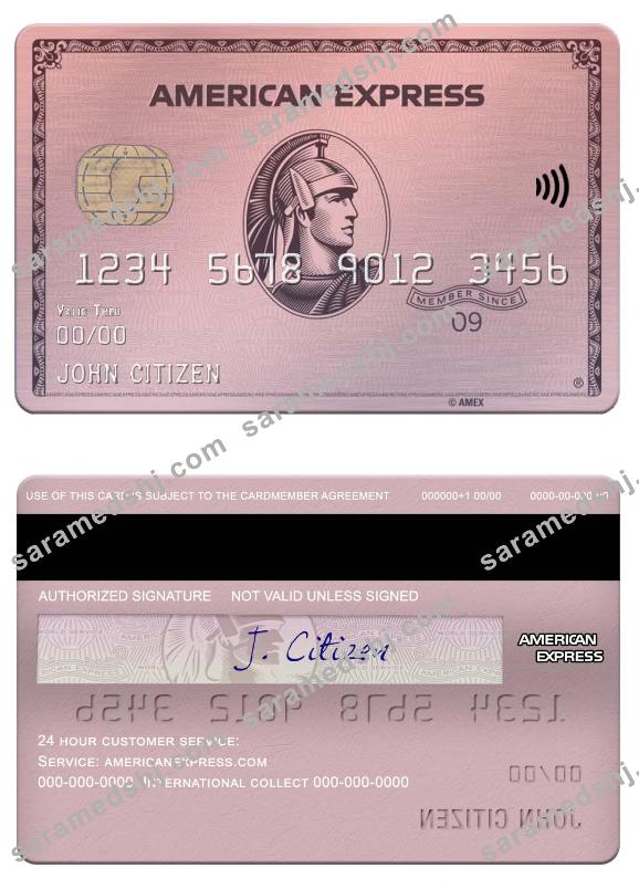 USA Indiana Centier bank american express rose gold card